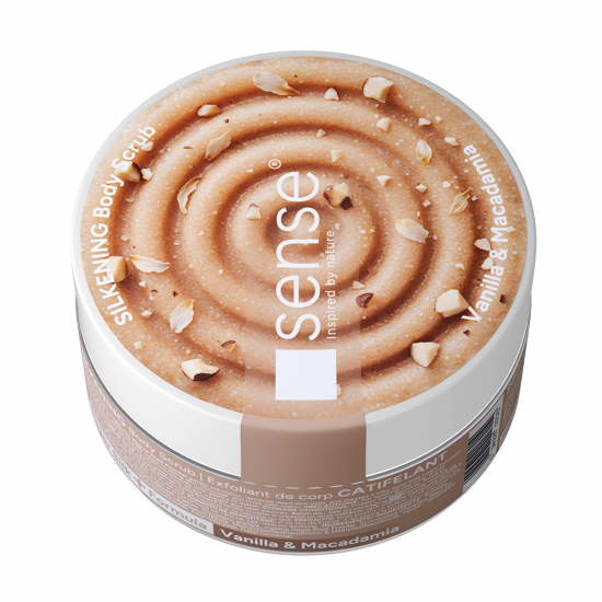 Exfoliant de corp, SugarSilk+, Vanilie & Macadamia, 200ml – SENSE