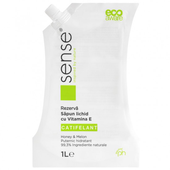Sapun Gel Catifelant 1000ml - Rezerva, parfum Honey&Melon, Sense 