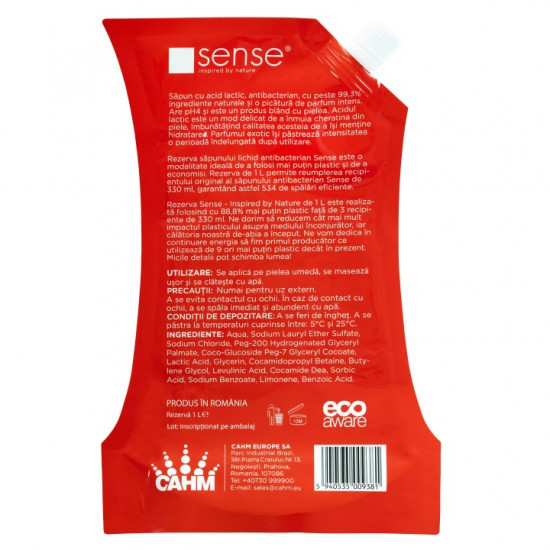 Sapun Gel cu acid lactic 330ml - Rezerva, extract Papaya, Sense