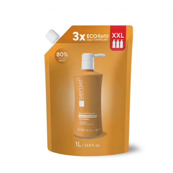 Rezerva Sapun Lichid Gel, SenseSilk+, Pere Coapte, 1L– SENSE