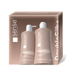 Set Cadou DoubleSilk+ Vanilie & Macadamia, Sapun lichid gel 330ml & Gel de dus 330ml – SENSE 