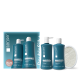 Set Cadou cu Lufa, DoubleSilk+, Lime & Sare de mare, Săpun lichid gel 330ml & Gel de dus 330ml – SENSE 