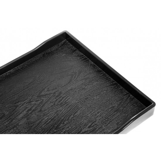Tavita neagra rectangulara ingusta 215x155 mm