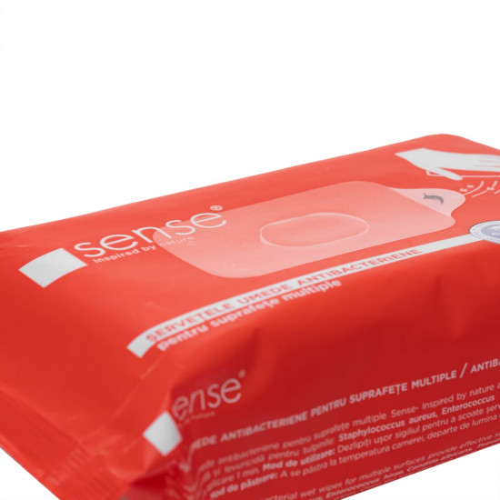Servetele umede antibacteriene pentru suprafete, 72 bucati/pachet, Sense -Cool&Clean